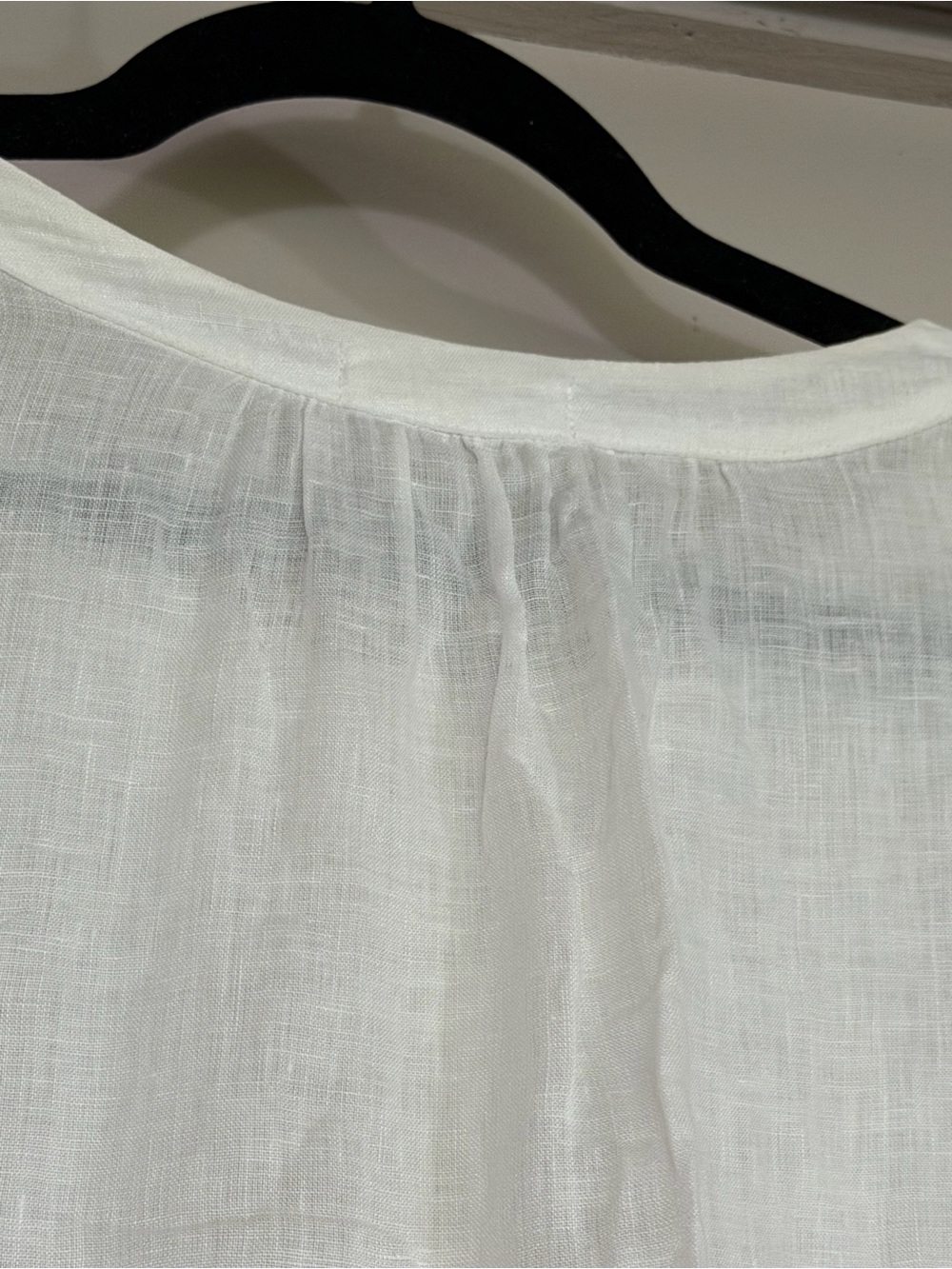 CP SHADES - White 100% Linen Short-Sleeve Button Front Dress, sz S - Picture 4 of 7